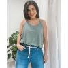 imageXIEERDUO Womens Tank Tops Spaghetti Strap Camisoles Eyelet Embroidery Scoop Neck TopsK Green