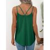 imageXIEERDUO Womens Tank Tops Spaghetti Strap Camisoles Eyelet Embroidery Scoop Neck TopsL Dark Green