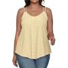 imageXIEERDUO Womens Tank Tops Spaghetti Strap Camisoles Eyelet Embroidery Scoop Neck TopsL Yellow