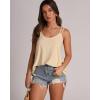 imageXIEERDUO Womens Tank Tops Spaghetti Strap Camisoles Eyelet Embroidery Scoop Neck TopsL Yellow