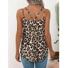 imageXIEERDUO Womens Tank Tops Spaghetti Strap Camisoles Eyelet Embroidery Scoop Neck TopsLeopard