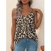 imageXIEERDUO Womens Tank Tops Spaghetti Strap Camisoles Eyelet Embroidery Scoop Neck TopsLeopard