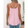imageXIEERDUO Womens Tank Tops Spaghetti Strap Camisoles Eyelet Embroidery Scoop Neck TopsLight Pink
