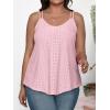 imageXIEERDUO Womens Tank Tops Spaghetti Strap Camisoles Eyelet Embroidery Scoop Neck TopsLight Pink