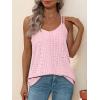 imageXIEERDUO Womens Tank Tops Spaghetti Strap Camisoles Eyelet Embroidery Scoop Neck TopsLight Pink