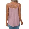 imageXIEERDUO Womens Tank Tops Spaghetti Strap Camisoles Eyelet Embroidery Scoop Neck TopsM Pink