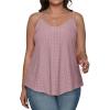imageXIEERDUO Womens Tank Tops Spaghetti Strap Camisoles Eyelet Embroidery Scoop Neck TopsM Pink