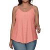 imageXIEERDUO Womens Tank Tops Spaghetti Strap Camisoles Eyelet Embroidery Scoop Neck TopsM1 Coral