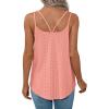 imageXIEERDUO Womens Tank Tops Spaghetti Strap Camisoles Eyelet Embroidery Scoop Neck TopsM1 Coral