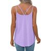 imageXIEERDUO Womens Tank Tops Spaghetti Strap Camisoles Eyelet Embroidery Scoop Neck TopsM2 Purple