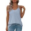 imageXIEERDUO Womens Tank Tops Spaghetti Strap Camisoles Eyelet Embroidery Scoop Neck TopsM3 Blue