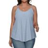 imageXIEERDUO Womens Tank Tops Spaghetti Strap Camisoles Eyelet Embroidery Scoop Neck TopsM3 Blue