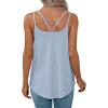imageXIEERDUO Womens Tank Tops Spaghetti Strap Camisoles Eyelet Embroidery Scoop Neck TopsM3 Blue