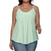 imageXIEERDUO Womens Tank Tops Spaghetti Strap Camisoles Eyelet Embroidery Scoop Neck TopsM4 Mint Green
