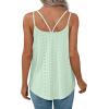 imageXIEERDUO Womens Tank Tops Spaghetti Strap Camisoles Eyelet Embroidery Scoop Neck TopsM4 Mint Green
