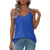 imageXIEERDUO Womens Tank Tops Spaghetti Strap Camisoles Eyelet Embroidery Scoop Neck TopsM5 Royal Blue