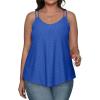 imageXIEERDUO Womens Tank Tops Spaghetti Strap Camisoles Eyelet Embroidery Scoop Neck TopsM5 Royal Blue