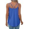 imageXIEERDUO Womens Tank Tops Spaghetti Strap Camisoles Eyelet Embroidery Scoop Neck TopsM5 Royal Blue