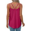 imageXIEERDUO Womens Tank Tops Spaghetti Strap Camisoles Eyelet Embroidery Scoop Neck TopsM6 Rose