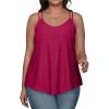 imageXIEERDUO Womens Tank Tops Spaghetti Strap Camisoles Eyelet Embroidery Scoop Neck TopsM6 Rose
