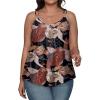 imageXIEERDUO Womens Tank Tops Spaghetti Strap Camisoles Eyelet Embroidery Scoop Neck TopsN Khaki Flower