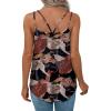 imageXIEERDUO Womens Tank Tops Spaghetti Strap Camisoles Eyelet Embroidery Scoop Neck TopsN Khaki Flower