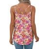 imageXIEERDUO Womens Tank Tops Spaghetti Strap Camisoles Eyelet Embroidery Scoop Neck TopsP Pink Flower