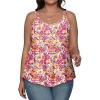 imageXIEERDUO Womens Tank Tops Spaghetti Strap Camisoles Eyelet Embroidery Scoop Neck TopsP Pink Flower