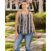 imageXIEERDUO Womens Tank Tops Spaghetti Strap Camisoles Eyelet Embroidery Scoop Neck TopsR Blue Stripe