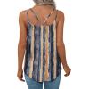 imageXIEERDUO Womens Tank Tops Spaghetti Strap Camisoles Eyelet Embroidery Scoop Neck TopsR Blue Stripe