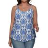 imageXIEERDUO Womens Tank Tops Spaghetti Strap Camisoles Eyelet Embroidery Scoop Neck TopsS Blue Floral