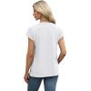 imageXIEERDUO Womens Tops V Neck Cap Sleeve Loose Fit Tee Shirts Summer Spring 2025 EyeletPrintedEyelet White