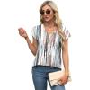 imageXIEERDUO Womens Tops V Neck Cap Sleeve Loose Fit Tee Shirts Summer Spring 2025 EyeletPrintedPrinted B
