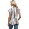 imageXIEERDUO Womens Tops V Neck Cap Sleeve Loose Fit Tee Shirts Summer Spring 2025 EyeletPrintedPrinted B