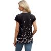imageXIEERDUO Womens Tops V Neck Cap Sleeve Loose Fit Tee Shirts Summer Spring 2025 EyeletPrintedPrinted C