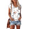 imageXIEERDUO Womens Tops V Neck Cap Sleeve Loose Fit Tee Shirts Summer Spring 2025 EyeletPrintedPrinted D