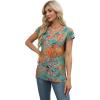 imageXIEERDUO Womens Tops V Neck Cap Sleeve Loose Fit Tee Shirts Summer Spring 2025 EyeletPrintedPrinted E