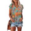 imageXIEERDUO Womens Tops V Neck Cap Sleeve Loose Fit Tee Shirts Summer Spring 2025 EyeletPrintedPrinted E