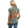 imageXIEERDUO Womens Tops V Neck Cap Sleeve Loose Fit Tee Shirts Summer Spring 2025 EyeletPrintedPrinted E