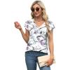 imageXIEERDUO Womens Tops V Neck Cap Sleeve Loose Fit Tee Shirts Summer Spring 2025 EyeletPrintedPrinted F