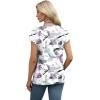 imageXIEERDUO Womens Tops V Neck Cap Sleeve Loose Fit Tee Shirts Summer Spring 2025 EyeletPrintedPrinted F
