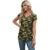 imageXIEERDUO Womens Tops V Neck Cap Sleeve Loose Fit Tee Shirts Summer Spring 2025 EyeletPrintedPrinted G