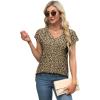 imageXIEERDUO Womens Tops V Neck Cap Sleeve Loose Fit Tee Shirts Summer Spring 2025 EyeletPrintedPrinted H