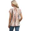imageXIEERDUO Womens Tops V Neck Cap Sleeve Loose Fit Tee Shirts Summer Spring 2025 EyeletPrintedPrinted I