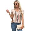 imageXIEERDUO Womens Tops V Neck Cap Sleeve Loose Fit Tee Shirts Summer Spring 2025 EyeletPrintedPrinted I