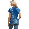 imageXIEERDUO Womens Tops V Neck Cap Sleeve Loose Fit Tee Shirts Summer Spring 2025 EyeletPrintedPrinted J