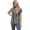 imageXIEERDUO Womens Tops V Neck Cap Sleeve Loose Fit Tee Shirts Summer Spring 2025 EyeletPrintedPrinted L