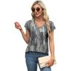 imageXIEERDUO Womens Tops V Neck Cap Sleeve Loose Fit Tee Shirts Summer Spring 2025 EyeletPrintedPrinted L