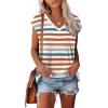 imageXIEERDUO Womens Tops V Neck Cap Sleeve Loose Fit Tee Shirts Summer Spring 2025 EyeletPrintedStriped B