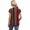 imageXIEERDUO Womens Tops V Neck Cap Sleeve Loose Fit Tee Shirts Summer Spring 2025 EyeletPrintedStriped C